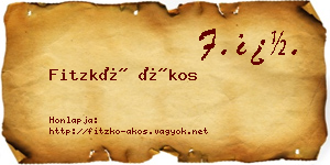 Fitzkó Ákos névjegykártya